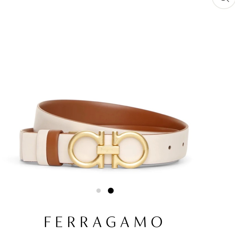 Salvatore Ferragamo Gold Buckle Leather Belt